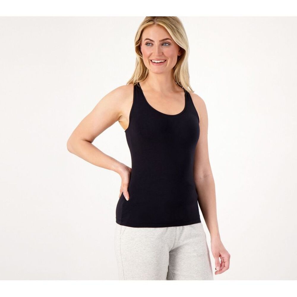 Cuddl Duds Women's Plus Sz Shaper 3X Intimates Softwear with Tank Black A273540
